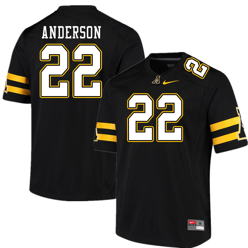 Men #22 Raykwon Anderson Appalachian State Mountaineers College Football Jerseys Sale-Black